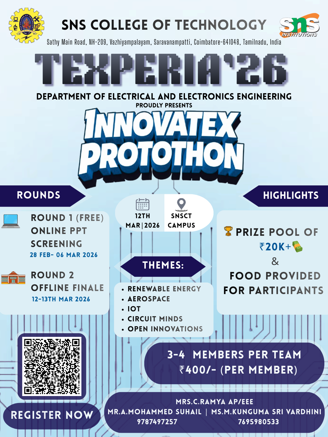 INNOVATEX - PROTOTHON 2026 Hackathon Poster 